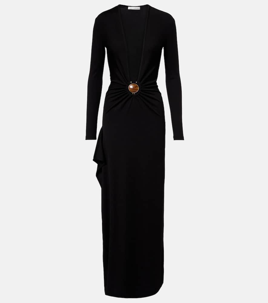 Gathered jersey maxi dress