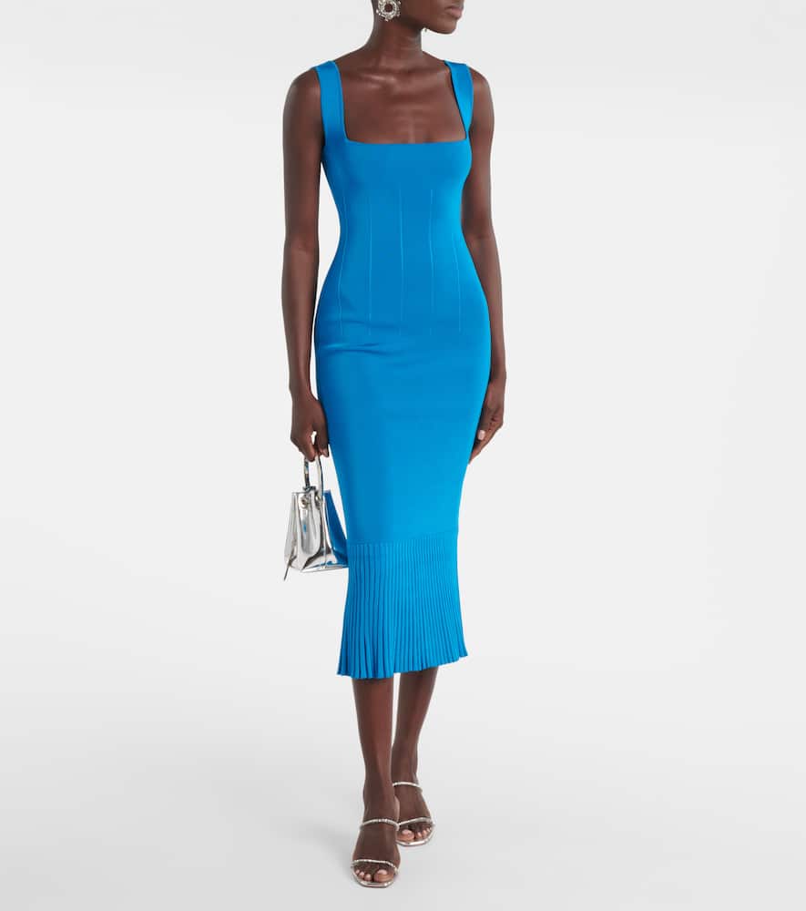 Atalanta ribbed-knit cocktail dress