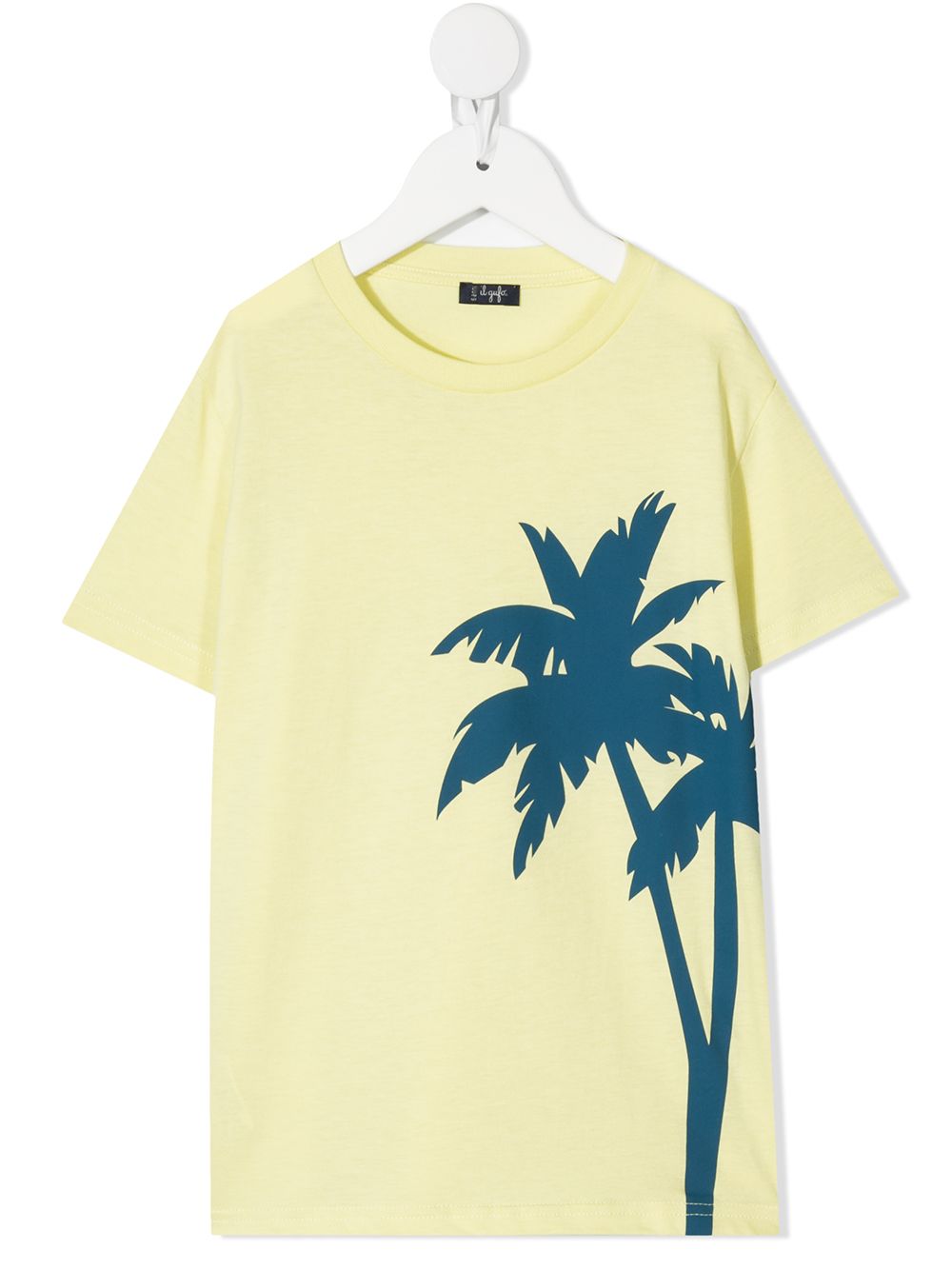 Palm tree-print cotton T-shirt - Yellow