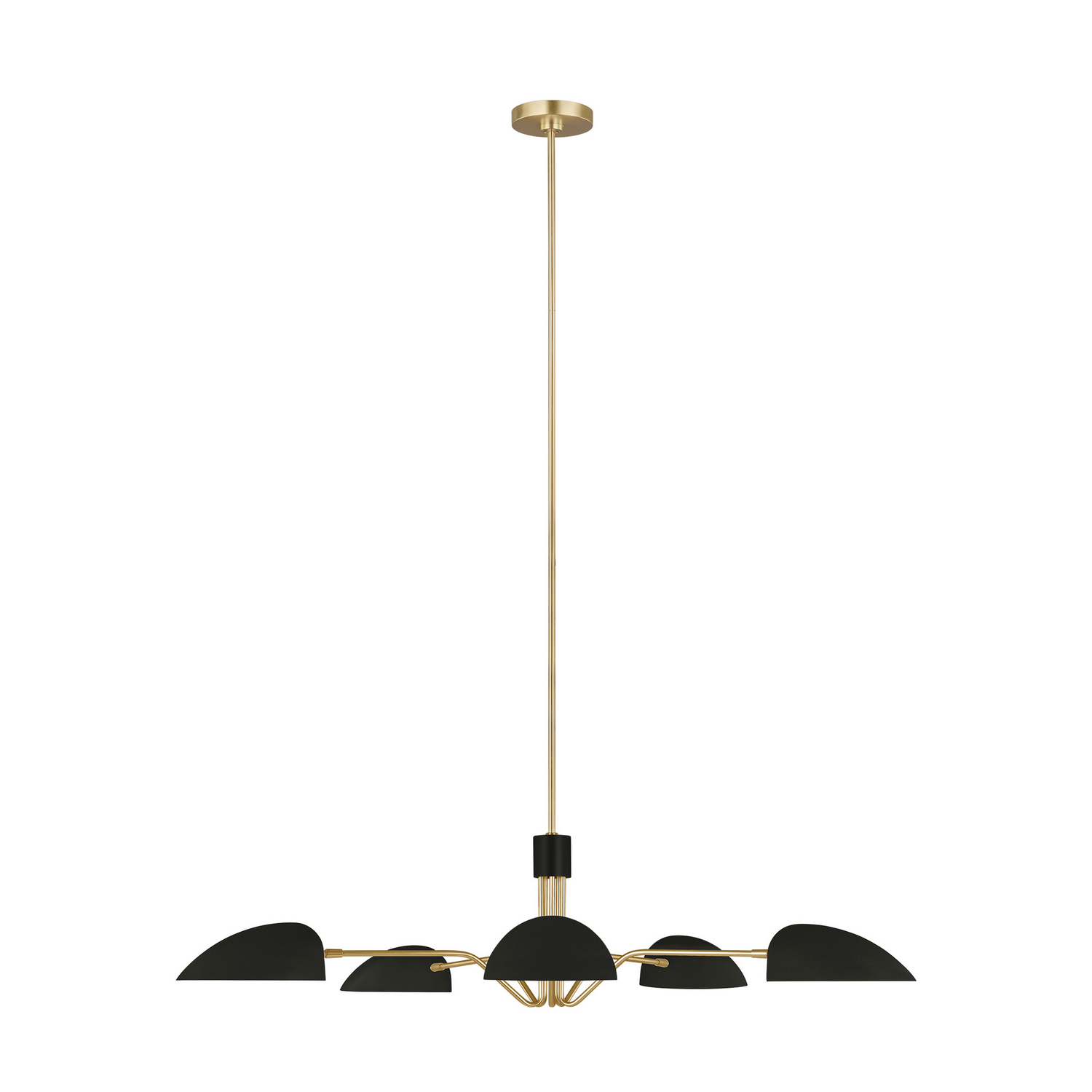 Visual Comfort Studio Jane 5-Light Chandelier in Midnight Black And Burnished Brass by Ellen Degenere