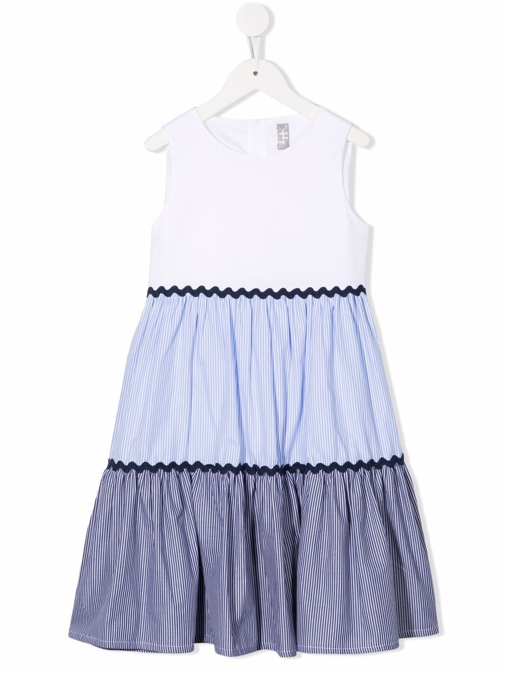 Colour-block flared dress - Blue