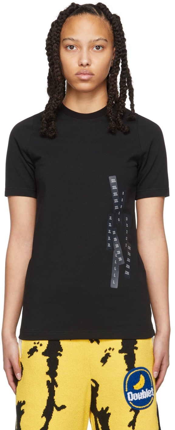 Black stretch one-size T-shirt