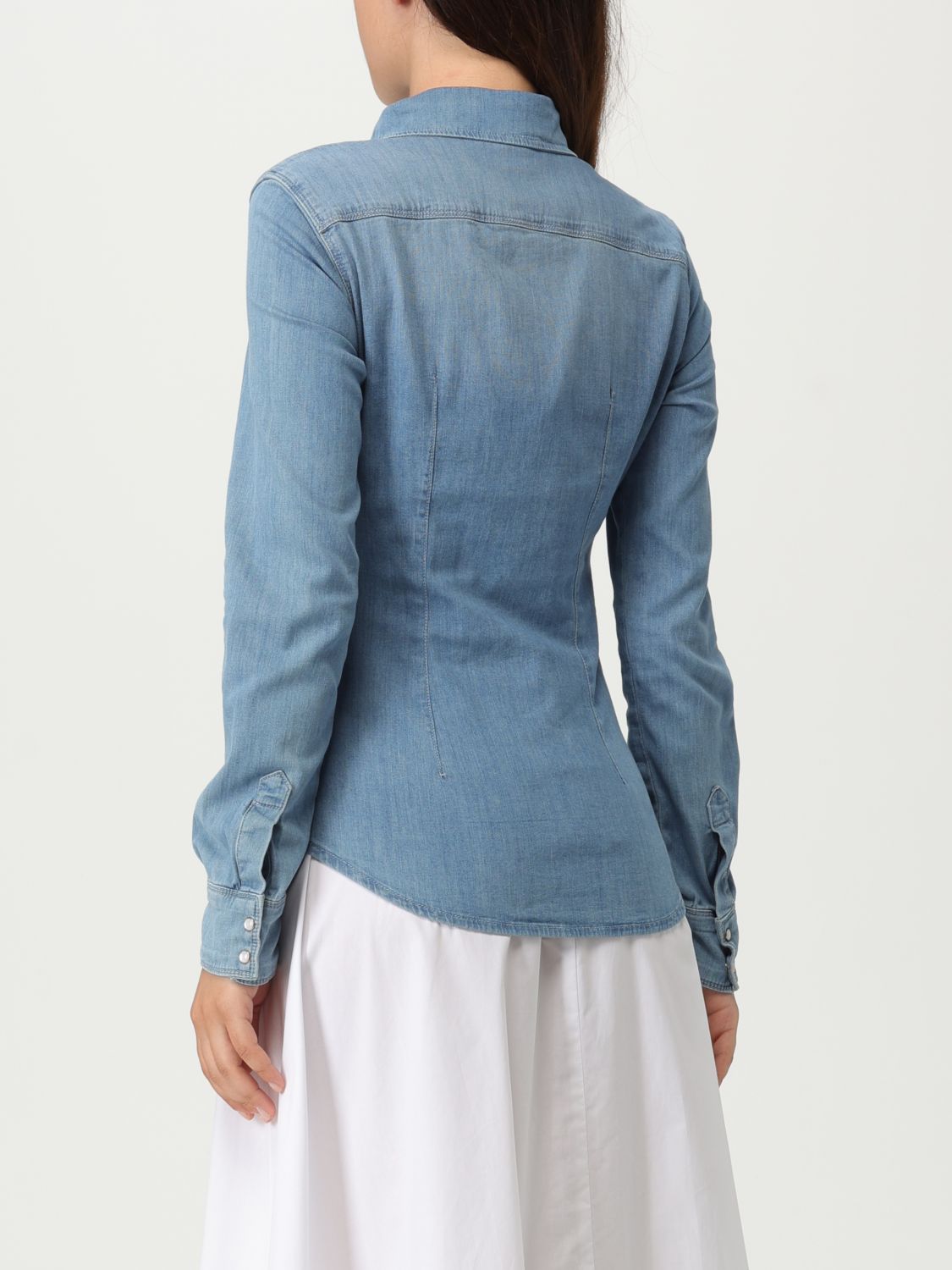 Logo-appliqué denim shirt - Blue