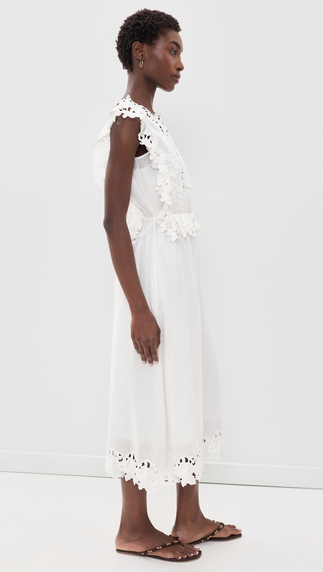 Eleannora Embellished Midi Dress White
