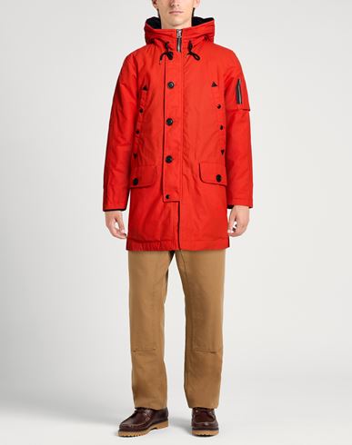 Man Puffer Tomato red Size L Cotton, Elastane