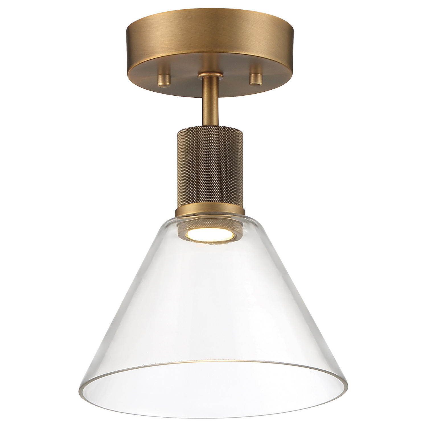 Antique Brushed Brass LED Semi-Flush Mount from the Port Nine Martini Collection