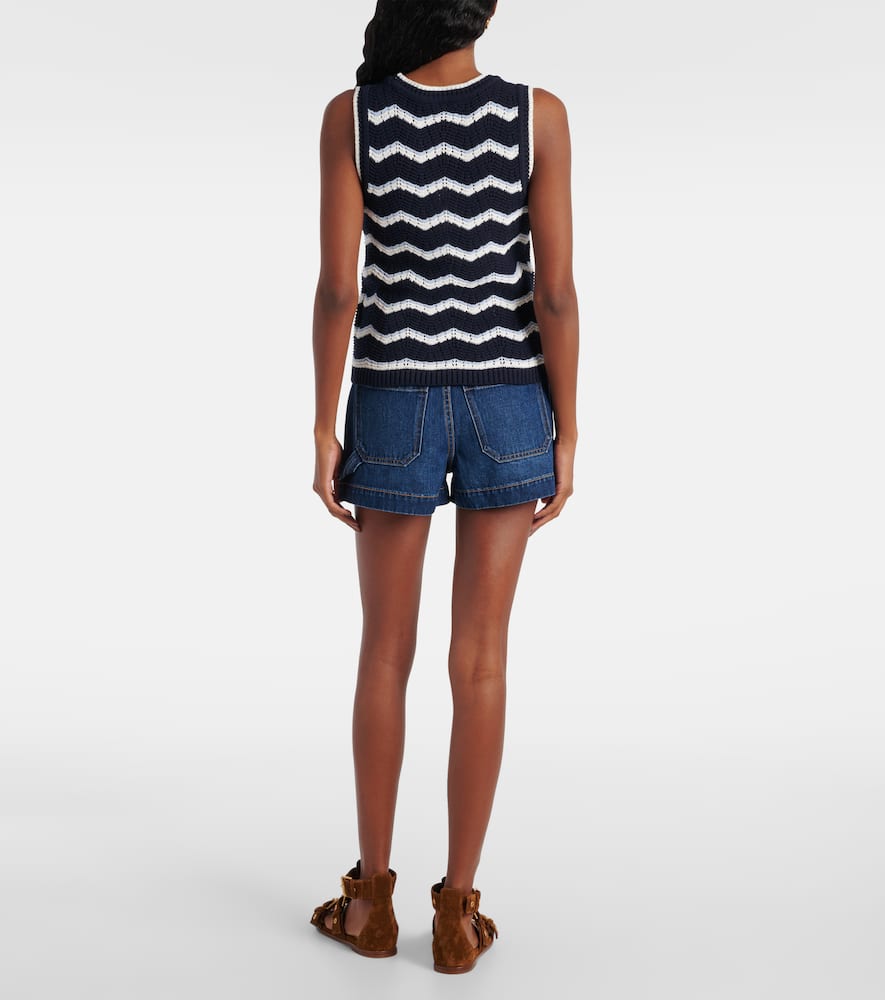 Jerrel cropped cotton-blend sweater vest