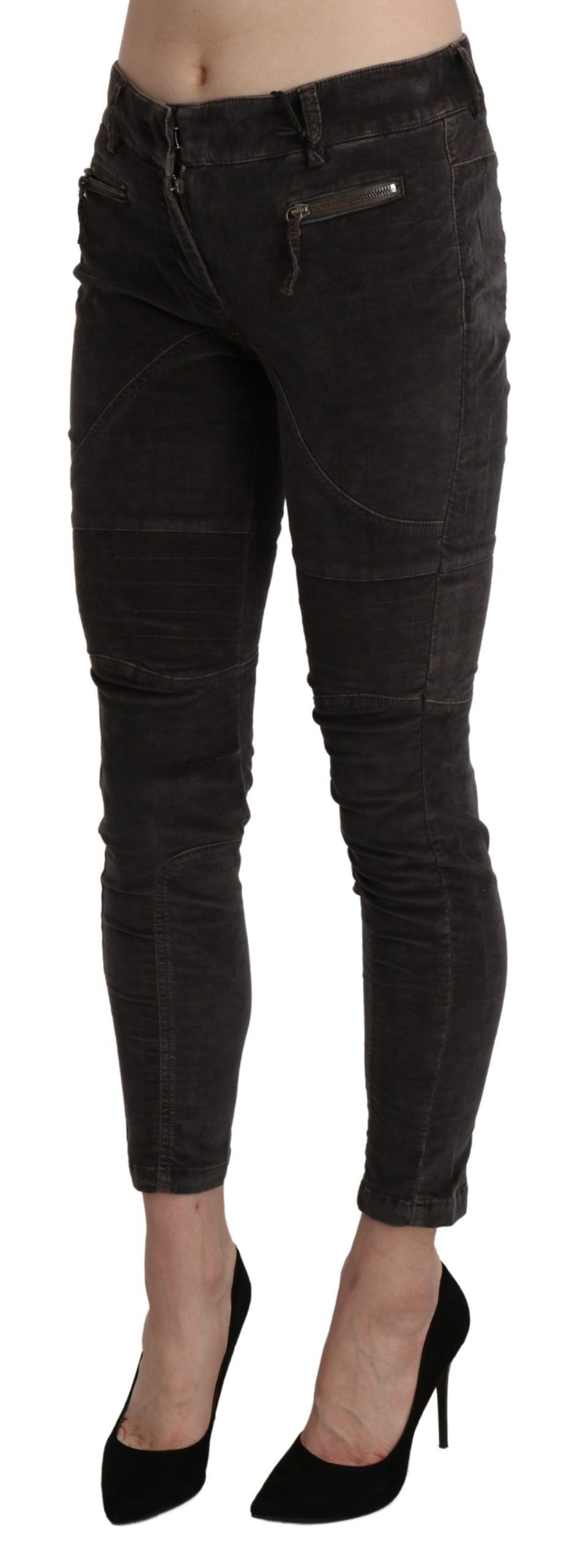 Cotton-Viscose Blend Capri Pants — Black