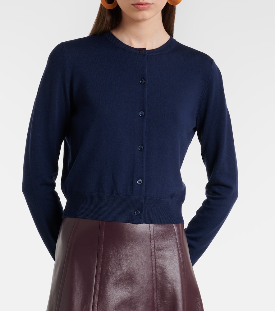Cropped wool cardigan