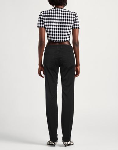 Woman Pants Black Size 8 Cotton, Elastane