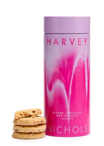 Blonde Chocolate & Hazelnut Biscuits in Printed Tin 200g
