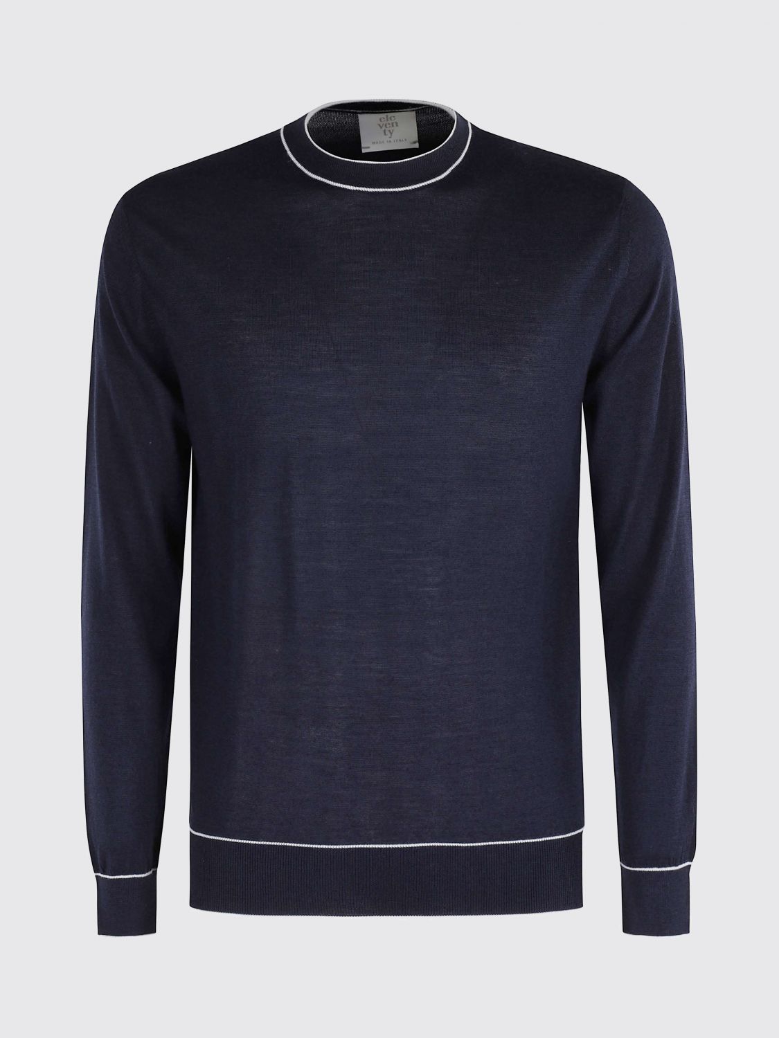 Contrasting-trim T-shirt - Blue