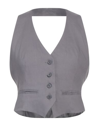 Jucca Woman Tailored Vest Grey Size 8 Linen, Viscose, Elastane