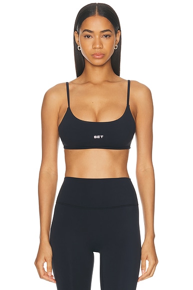 SET Active Airluxe Breathe Base Bra in Onyx - Black. M also in L, S, XL