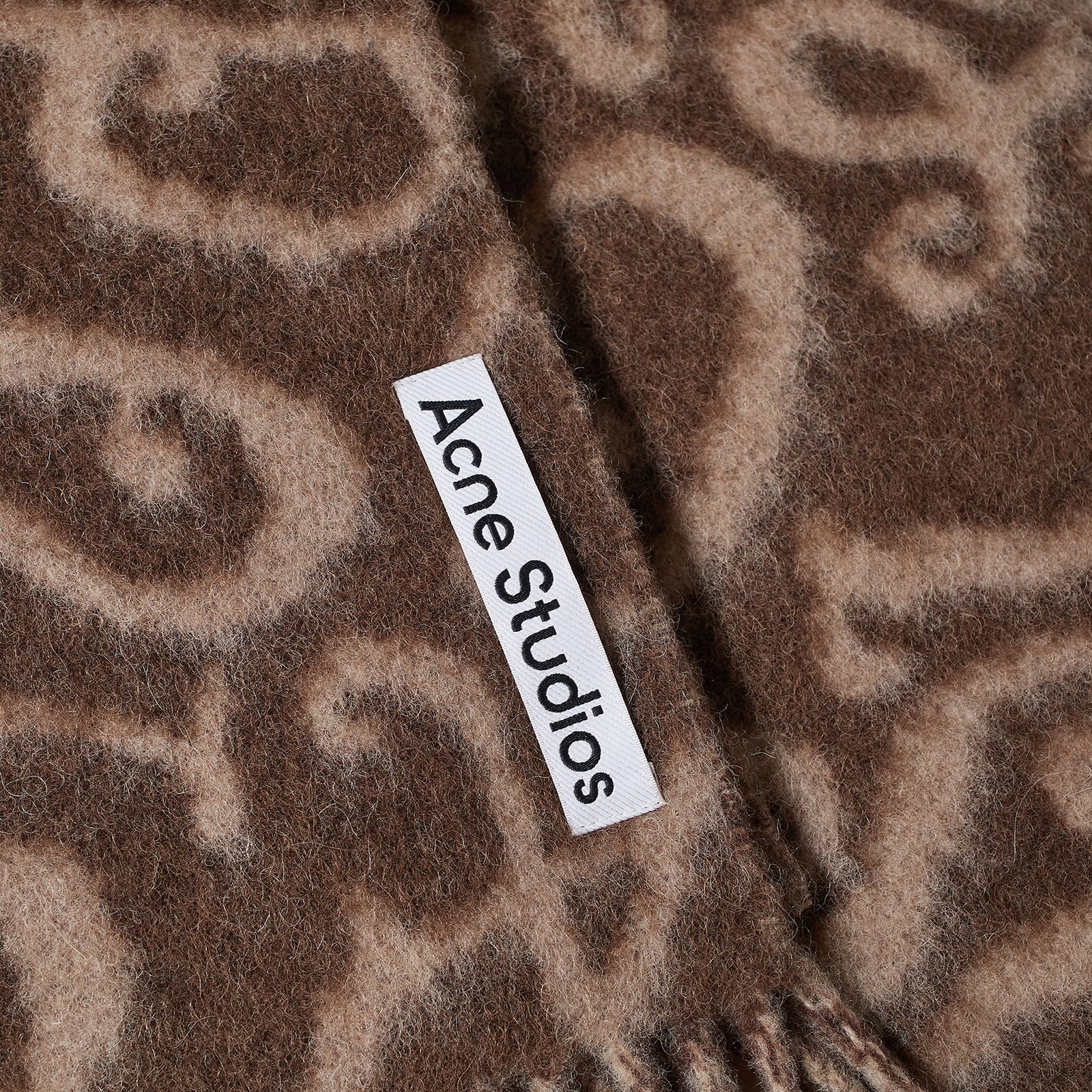 Men's Volf Monogram Scarf in Brown/Beige