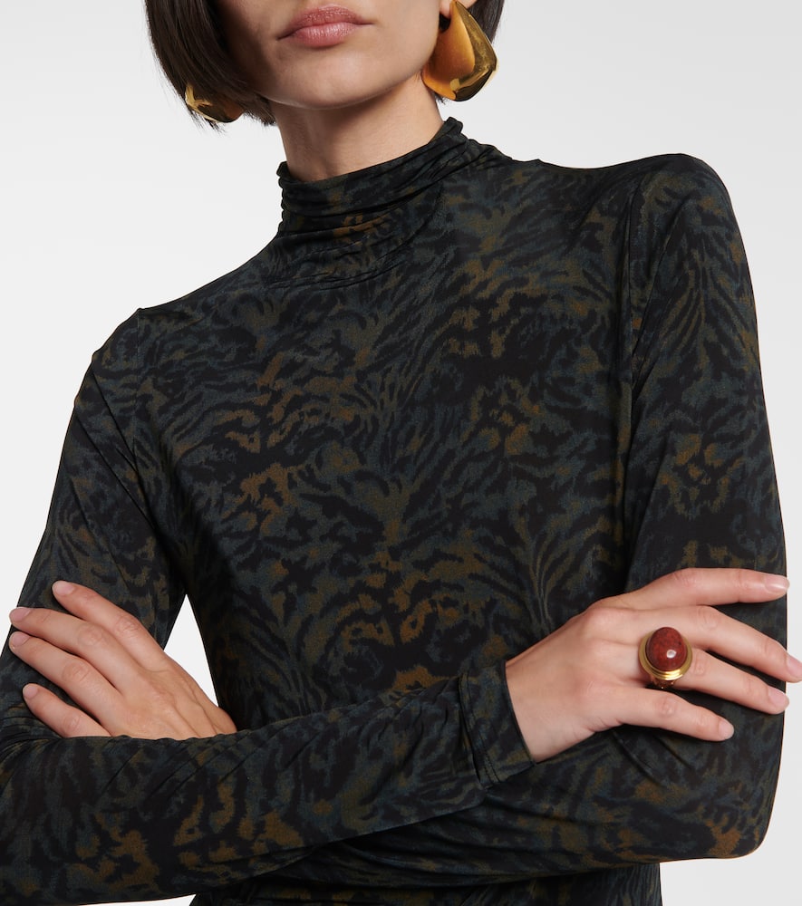 Aurelia printed jersey turtleneck top