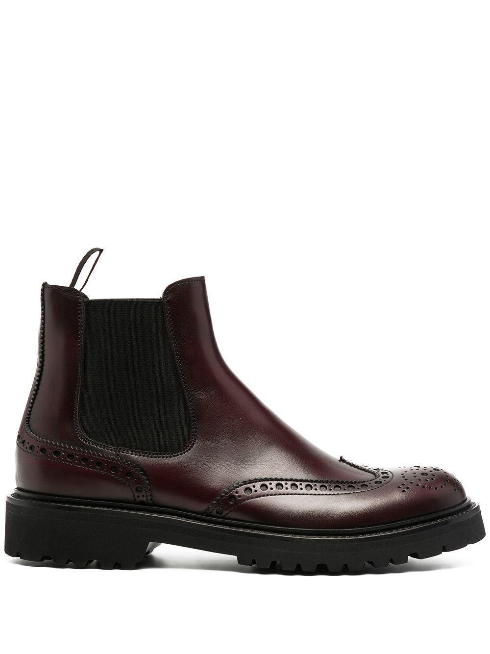 Brogue-detail ankle boots - Red