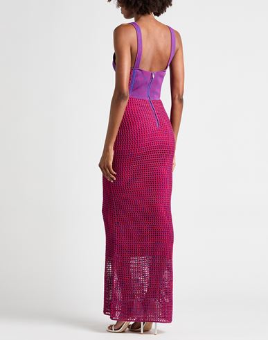 Woman Maxi dress Magenta Size L Recycled viscose, Nylon
