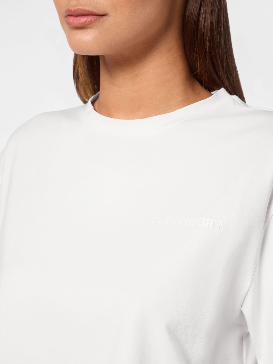 Cropped crew-neck T-shirt - Grey