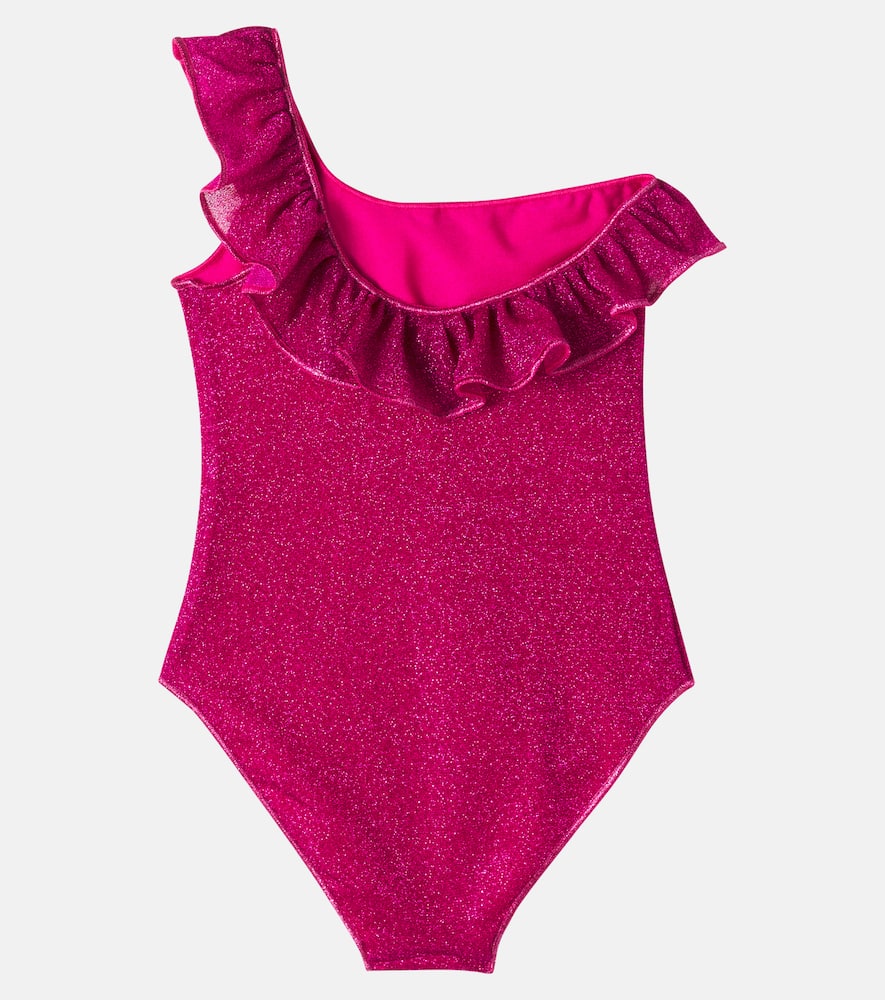 Oséree Kids Lumière ruffled one-shoulder swimsuit