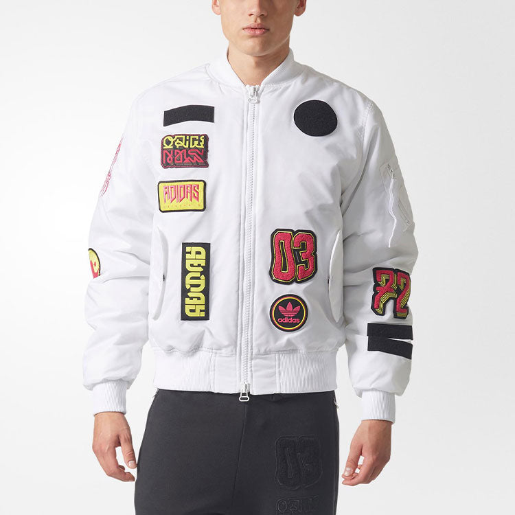 Originals Men's Logo Padded Bomber Jacket Pilot Jacket White