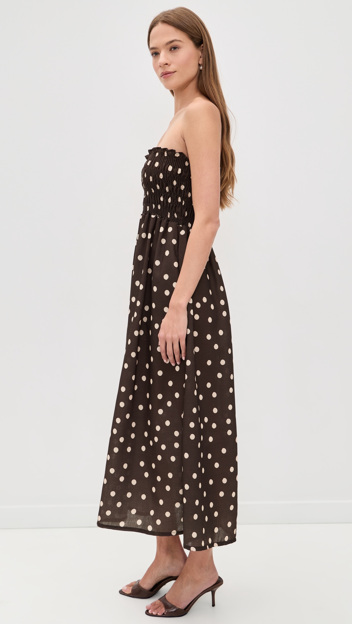 The Drift Dress Polka Dots Brown
