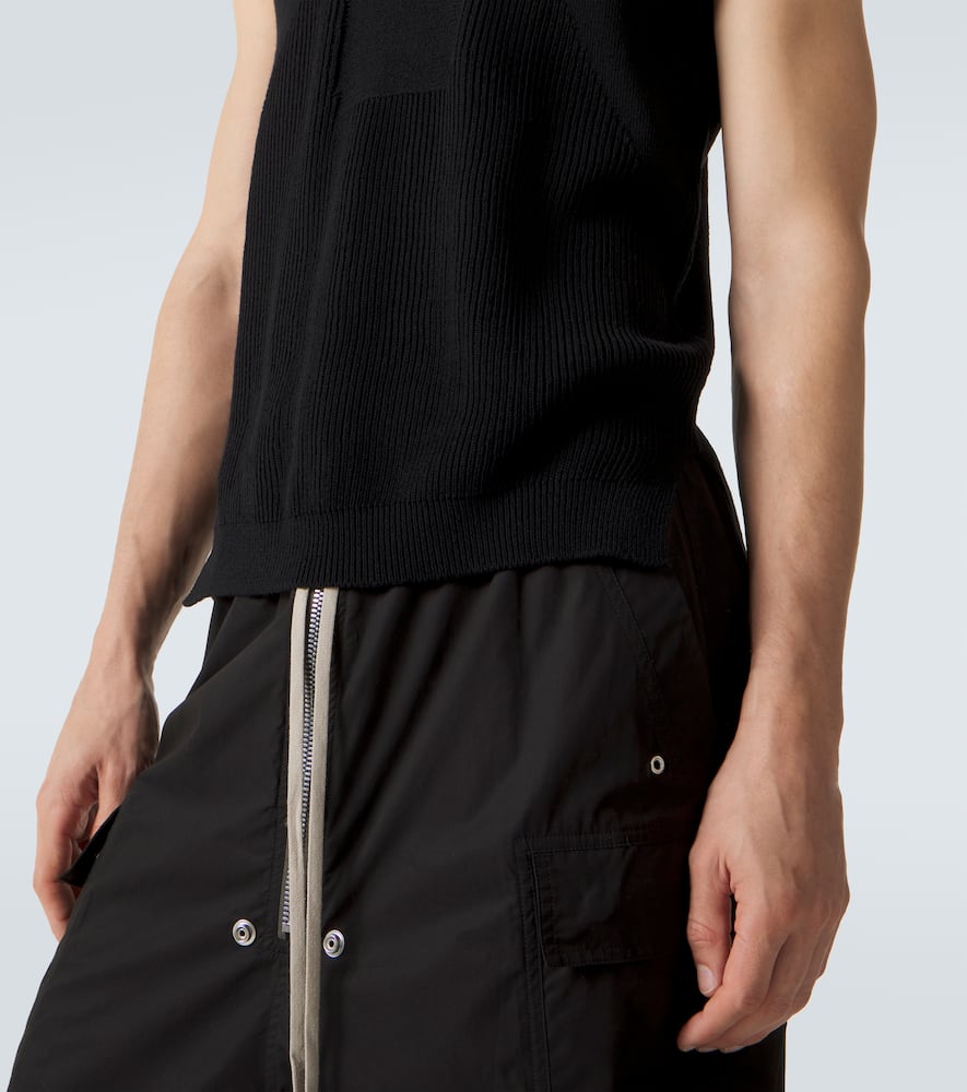Ribbed-knit virgin wool tank top