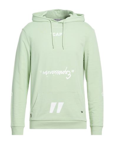 Man Sweatshirt Light green Size S Cotton, Polyester