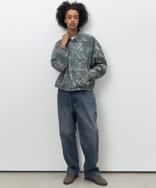 Denim Blouson Jacket Script