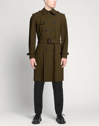 Man Overcoat & Trench Coat Military green Size 34 Polyester