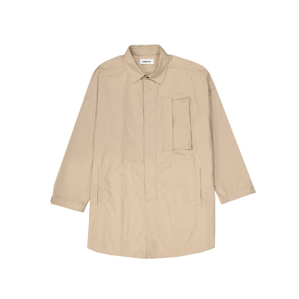 Cotton Overshirt Shirt — Beige