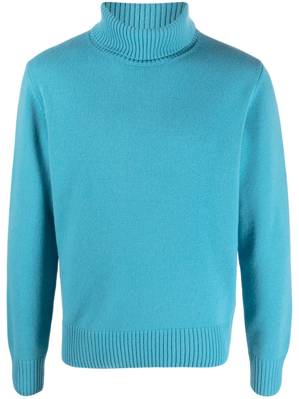 Roll-neck wool jumper - Blue