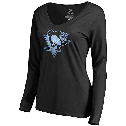 Women's Black Pittsburgh Penguins Pond Hockey Long Sleeve T-Shirt