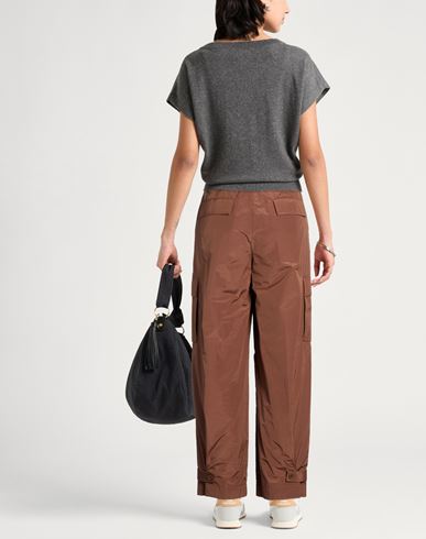 Woman Pants Tan Size 12 Cotton, Polyester