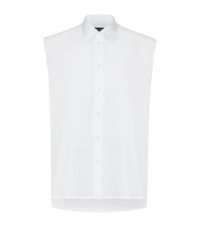 Cotton Capped-Sleeve Shirt