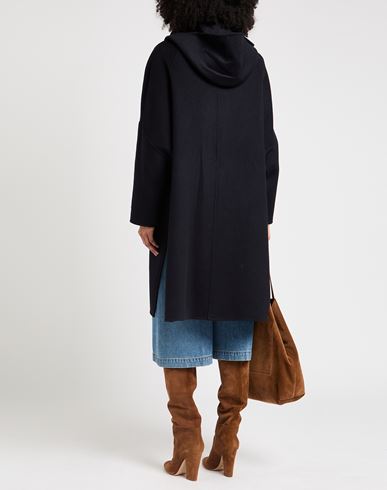 Paltò Woman Coat Midnight blue Size 6 Wool, Nylon
