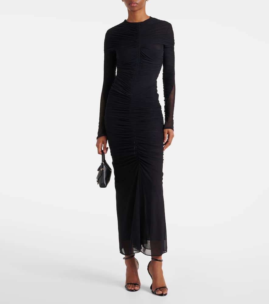 Ruched maxi skirt