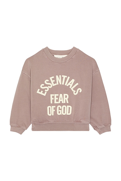 Fear of God ESSENTIALS Kids Campus 90's Crewneck Sweatshirt in Mauve. 2/3. Also /5