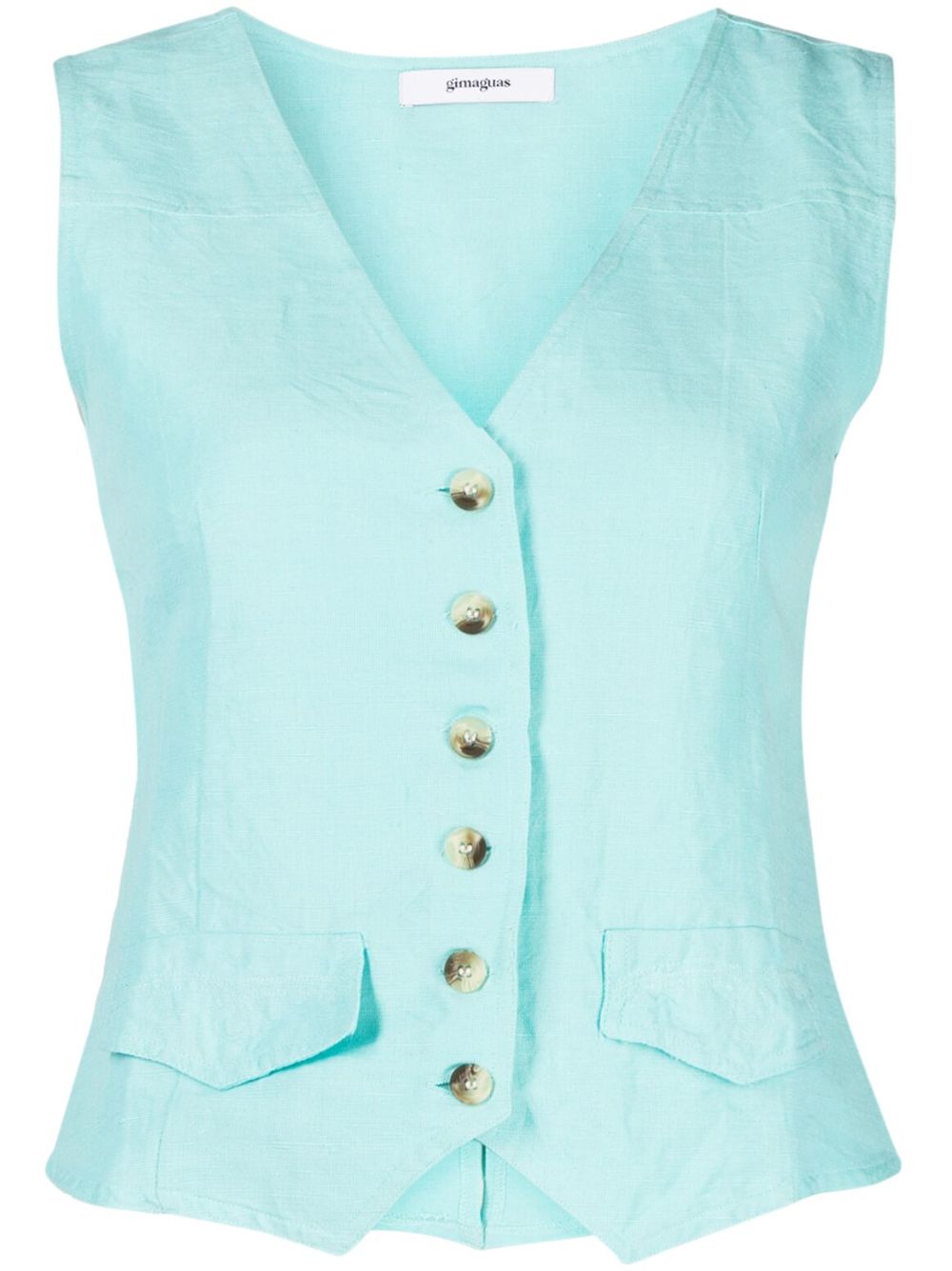 Button-up waistcoat top - White