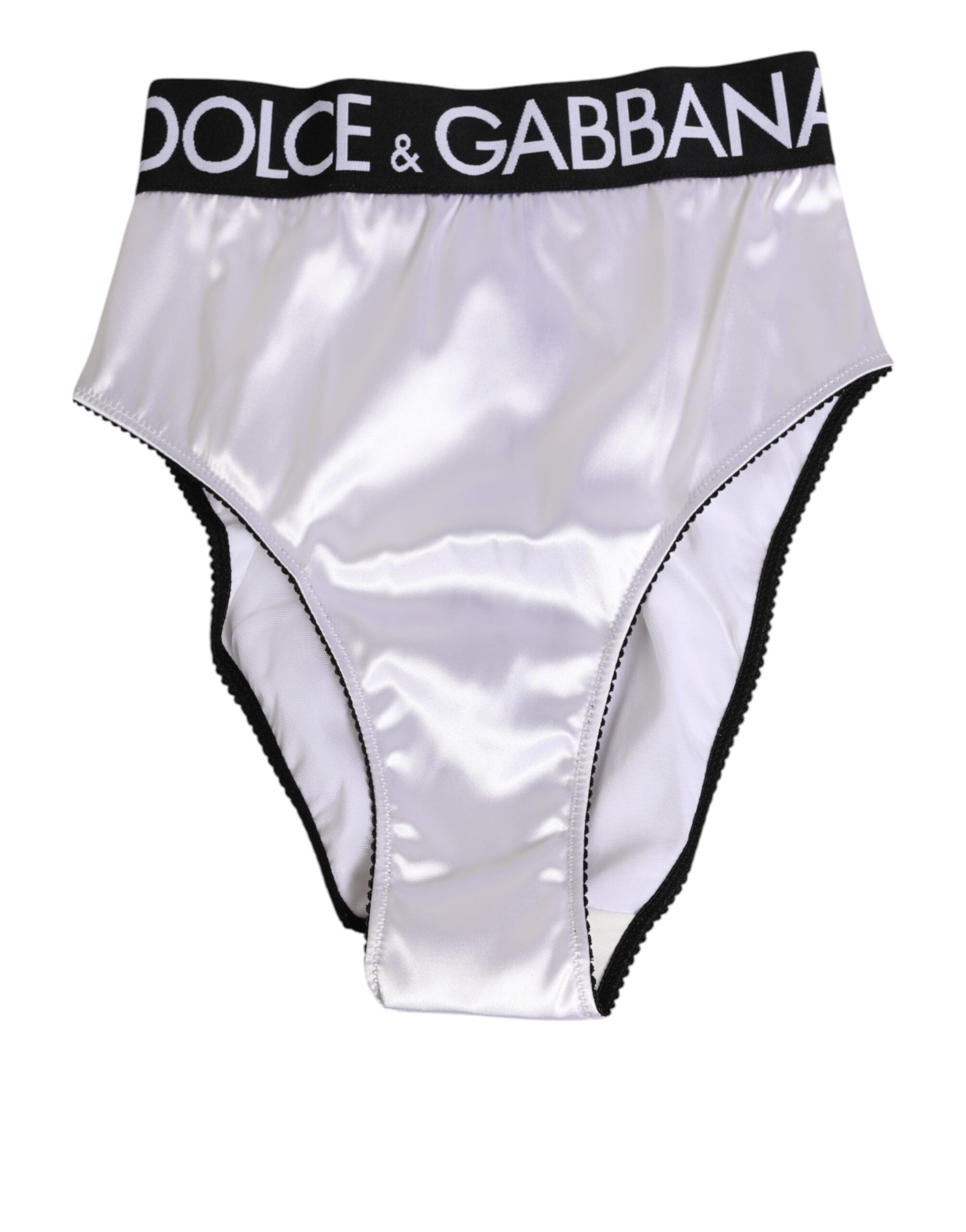 Satin Logo Waistband Briefs — White