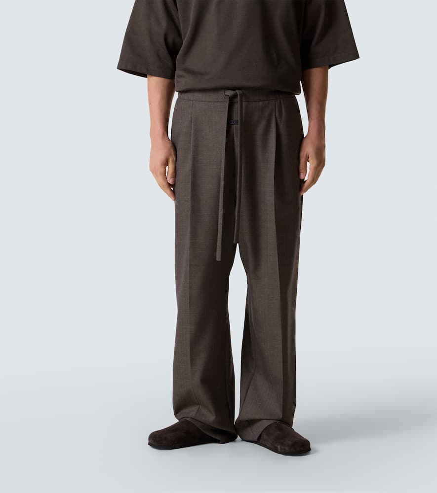 Virgin wool straight pants