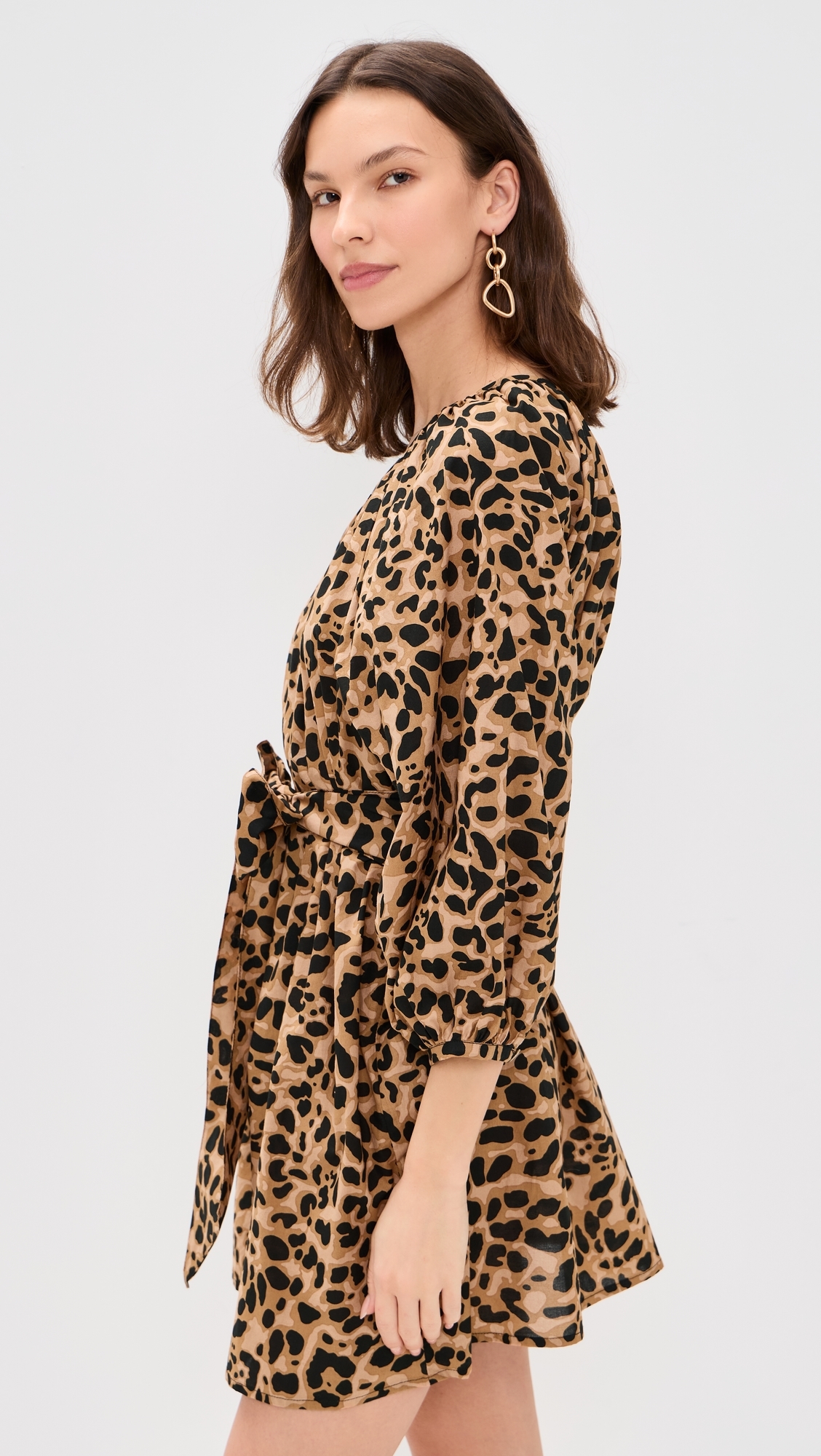 Alex Short Dress Leopard Cotton