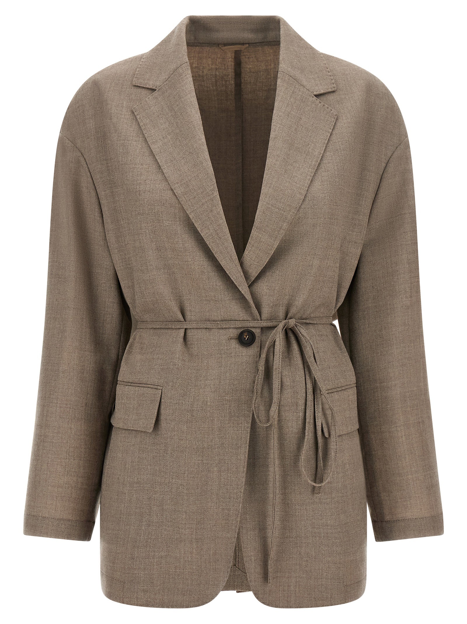 Virgin Wool Blazer — Beige