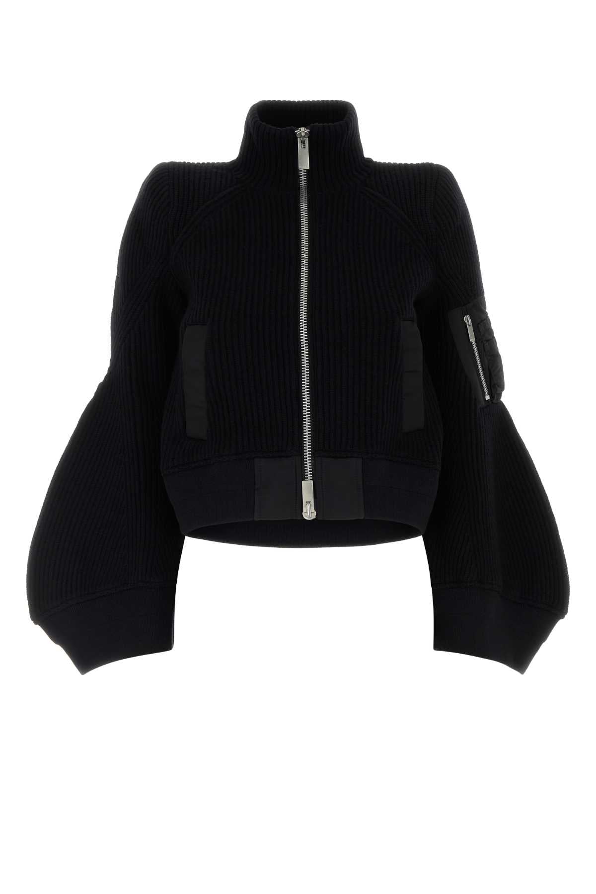 Twill Cardigan — Black