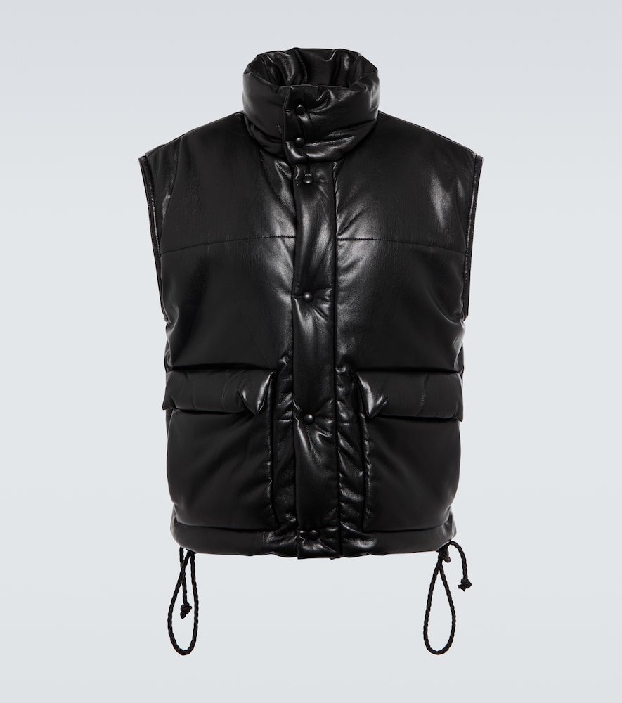 Jovan faux leather puffer vest