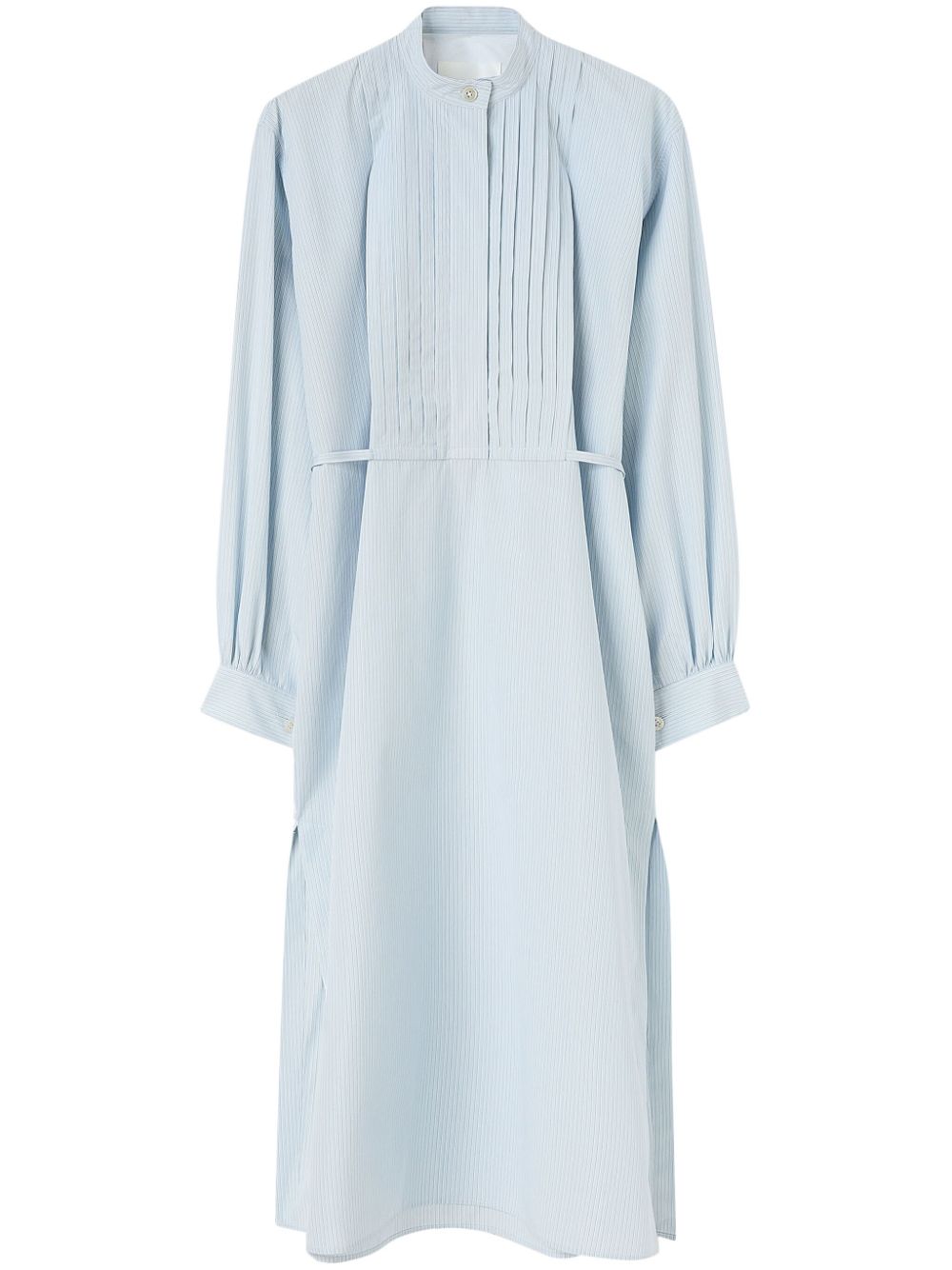 Long-sleeve cotton midi dress - Blue
