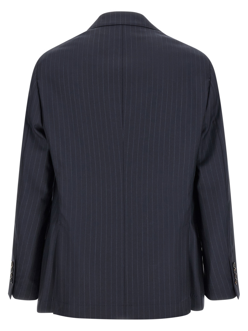 Pinstripe suit jacket - Blue