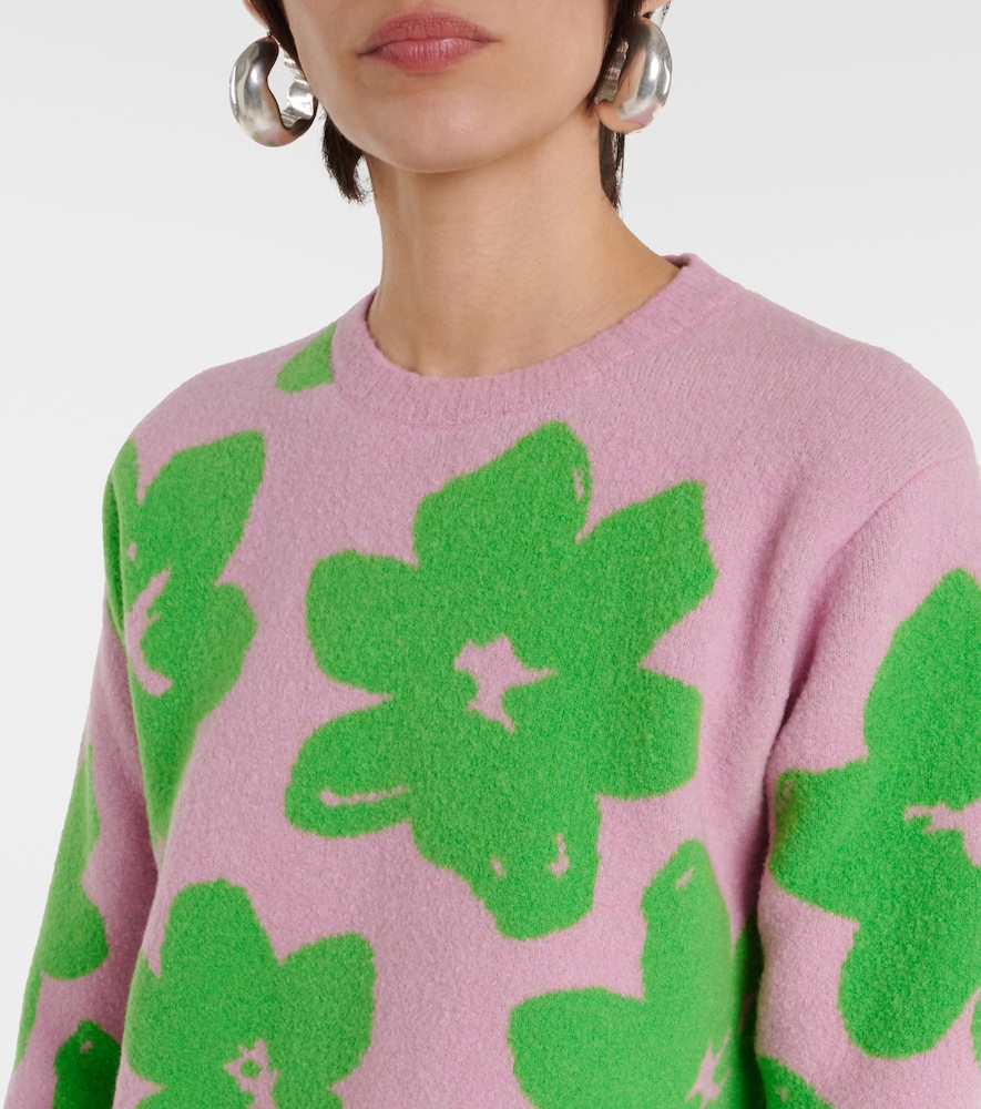 Floral wool-blend sweater