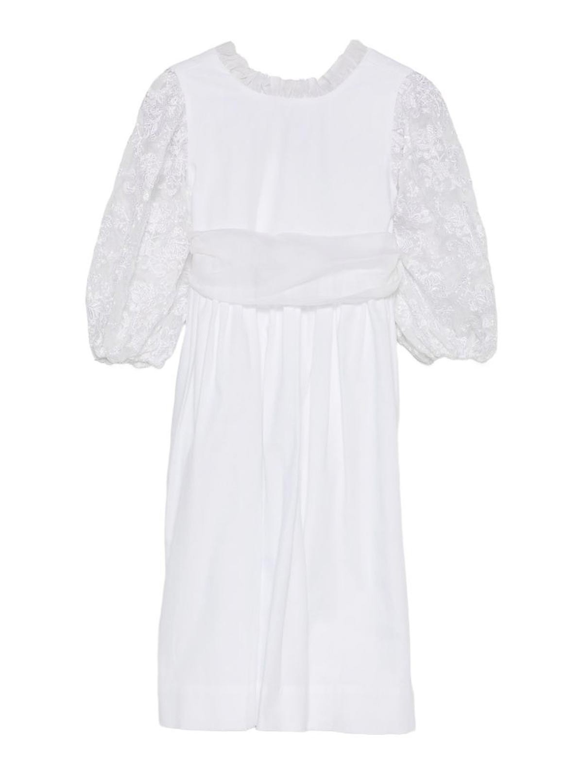 Dress with lace sleeves
