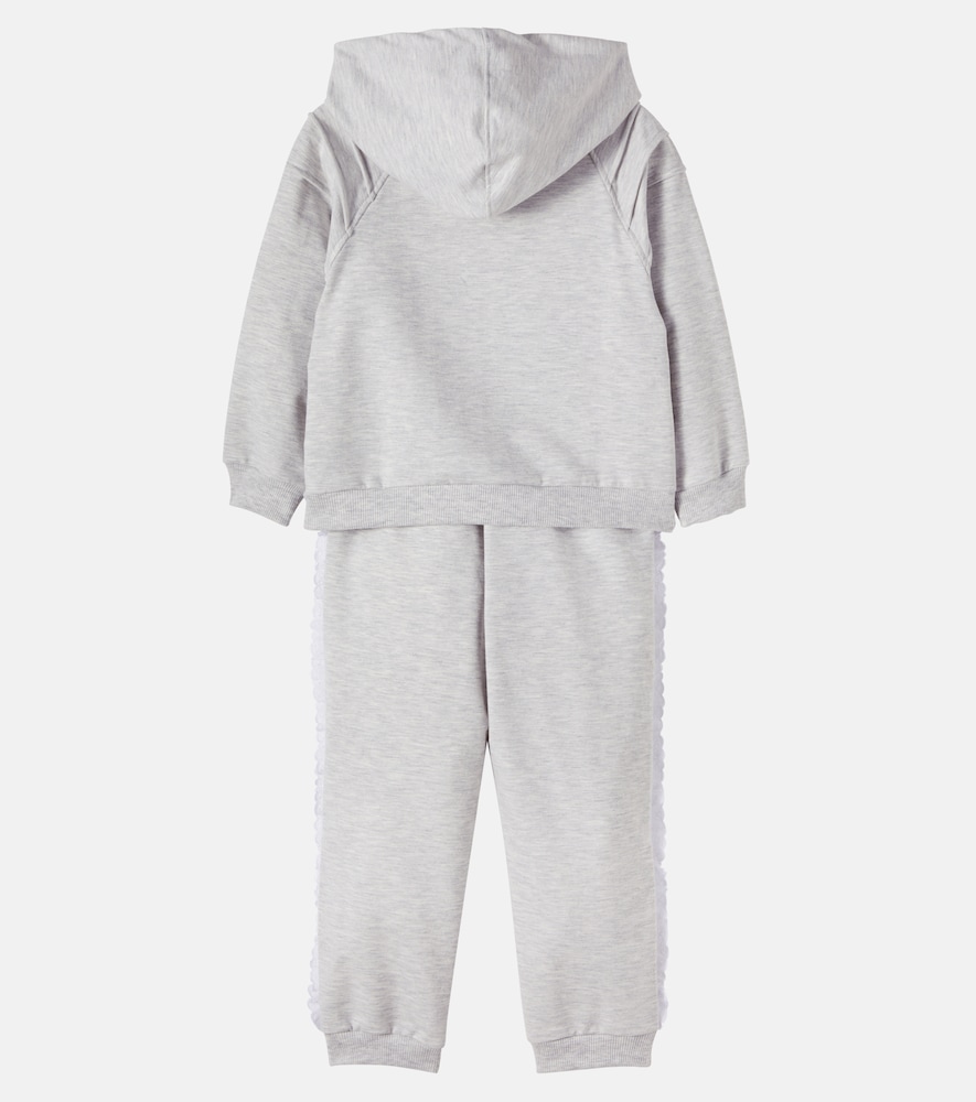 Embellished cotton-blend hoodie and sweatpants set